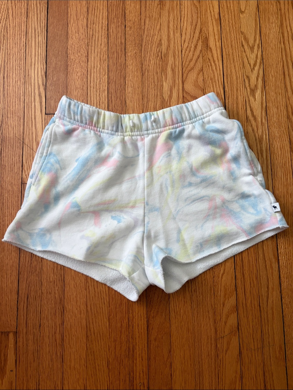 GIrls White Tie-Dye Terry Shorts - Pastel Multicolor